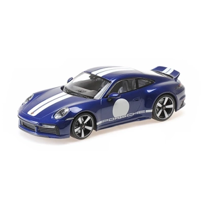 Minichamps 	155062006	1/18 Ölçek 	PORSCHE 911 (992) SPORT CLASSIC - Metalik Mavi Beyaz / Spor Çizgili