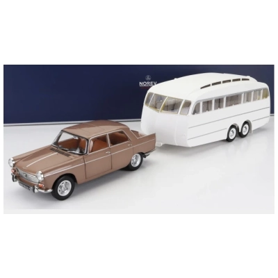 NOREV | 184837 | 1/18 Ölçek | Peugeot 404 with Caravan Roulotte Henon