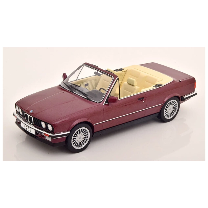 MCG 18380 1/18 Ölçek 1985 Bmw 325I-E30- Cabriolet, Koyu Kırmızı Metalik
