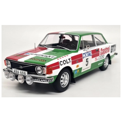 MCG 18529 1/18 1973 Volvo 142 #5 H.Mikkola/ E.Rautanen Rally WM, 1000 Lakes Rally 1973, Beyaz/Kırmızı/Yeşil