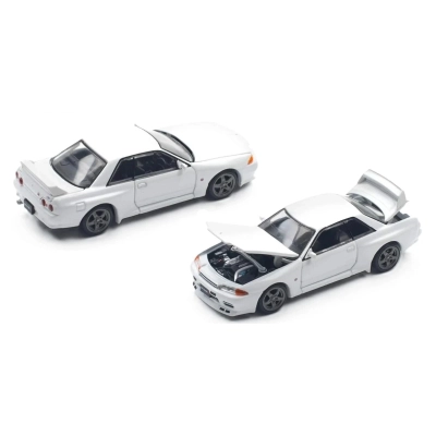 Pop Race | PR640157 | 1/64 Ölçek Nissan Skyline GT-R R32, Crystal Beyaz