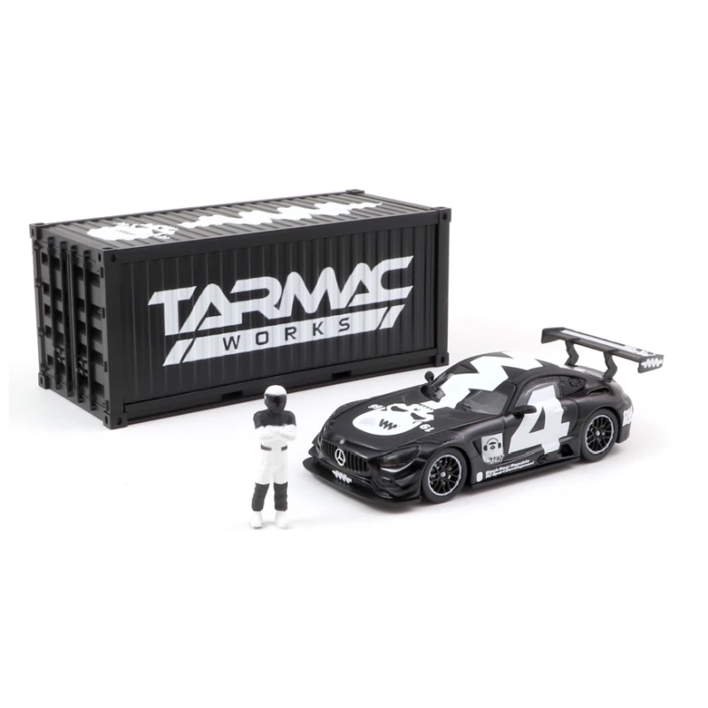 Tarmac Works | TC-T64-008-4A3W | 1/64 Ölçek | Mercedes-AMG GT3 No.3 Konteyner ve Figürlü 2018, Beyaz
