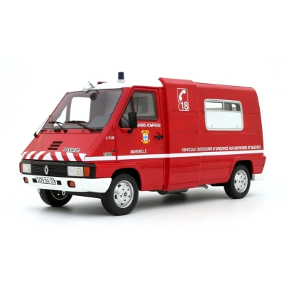 Otto 1107 1/18 1980 Renault Master T30D VSAB, Pompiers Kırmızı